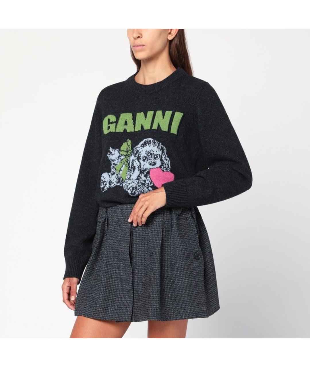 GANNI Черный шерстяной джемпер / свитер, фото 2