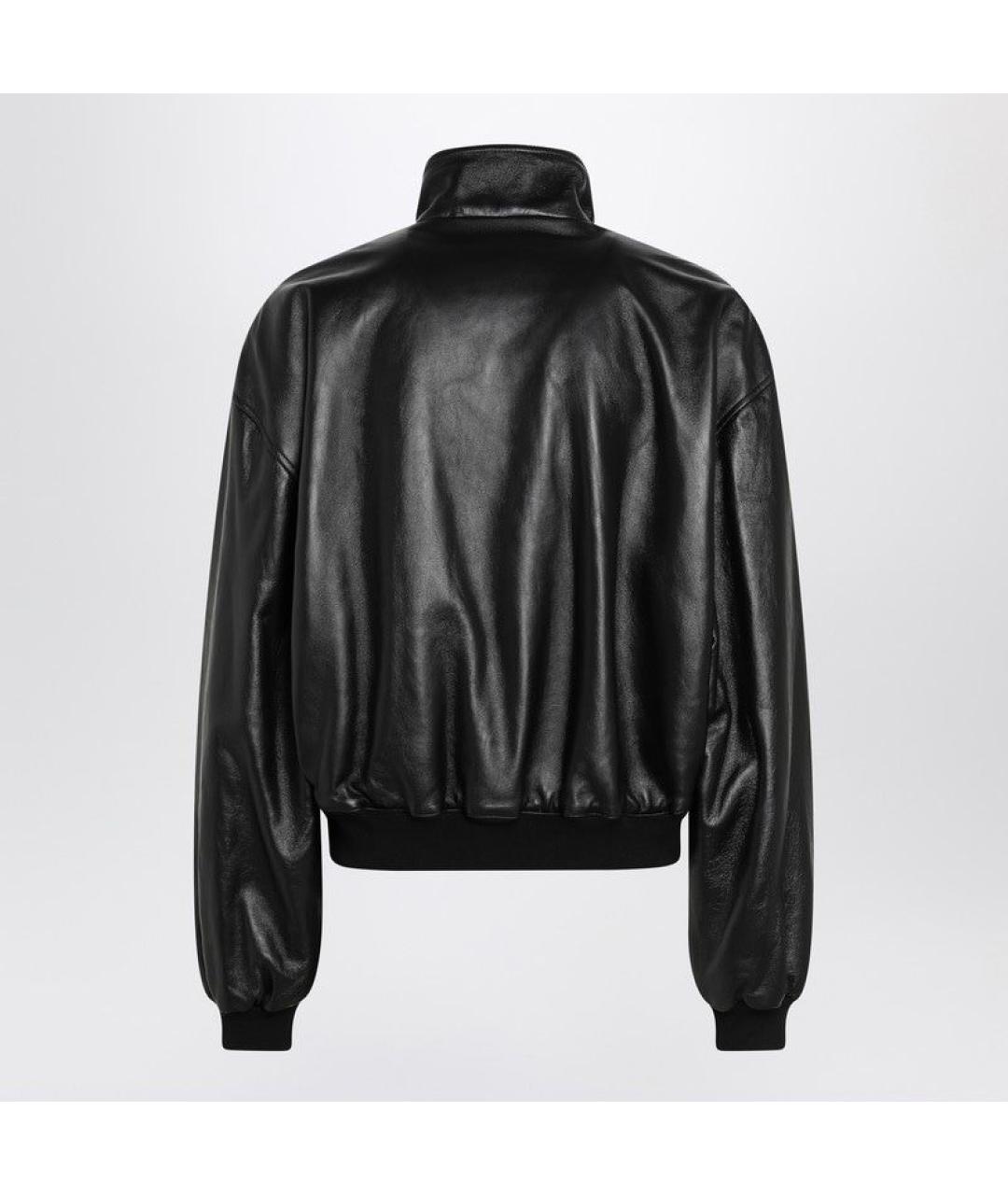 BALENCIAGA Черная кожаная куртка, фото 2