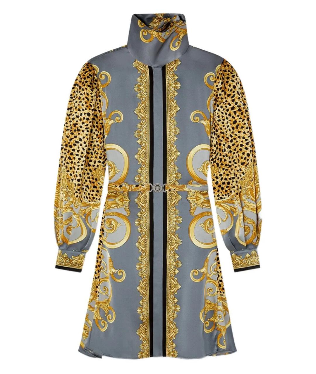 VERSACE Мульти шелковое повседневное платье, фото 1