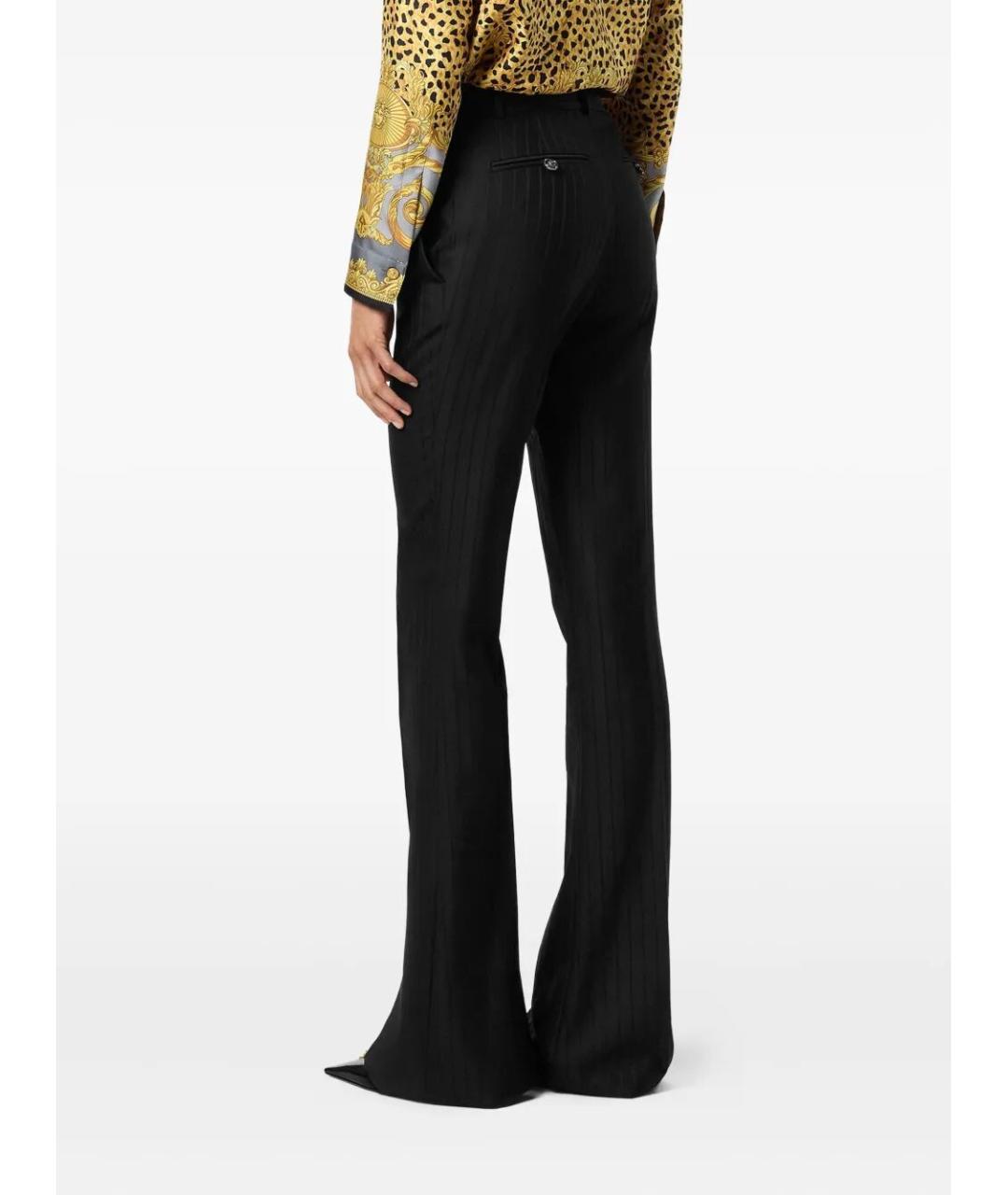 VERSACE Черные шерстяные брюки широкие, фото 2