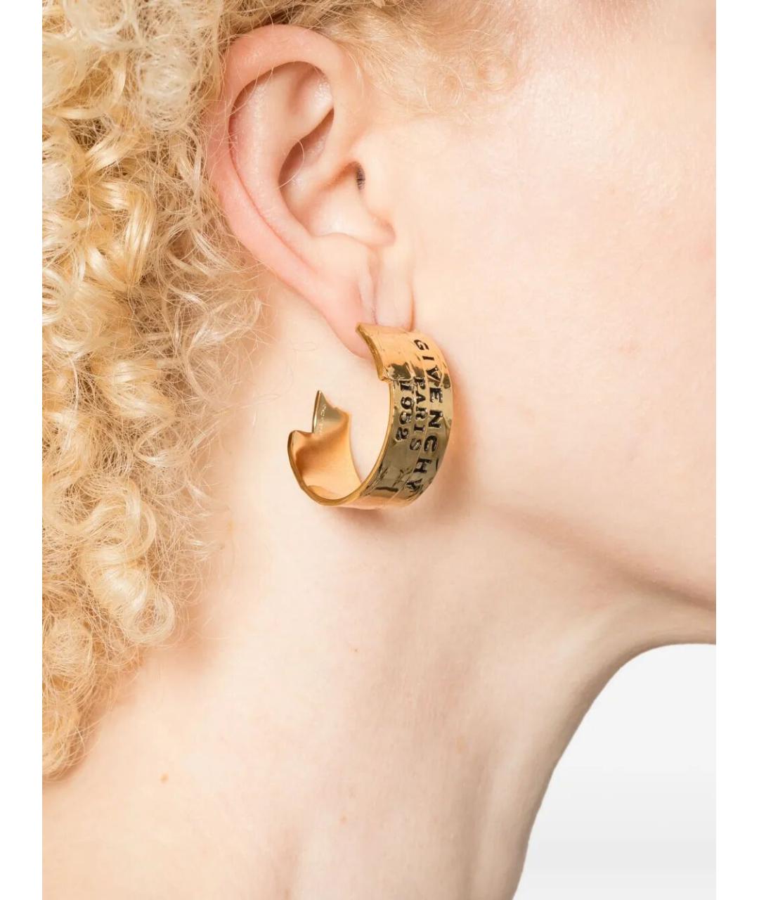 GIVENCHY Золотые латунные серьги, фото 4