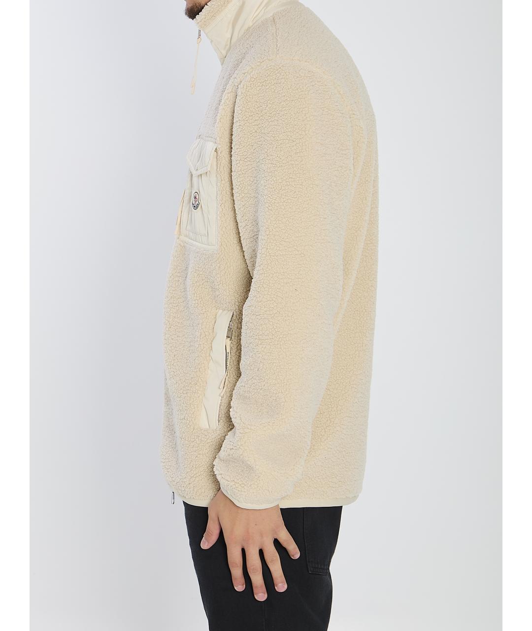 MONCLER Бежевая полиэстеровая куртка, фото 4