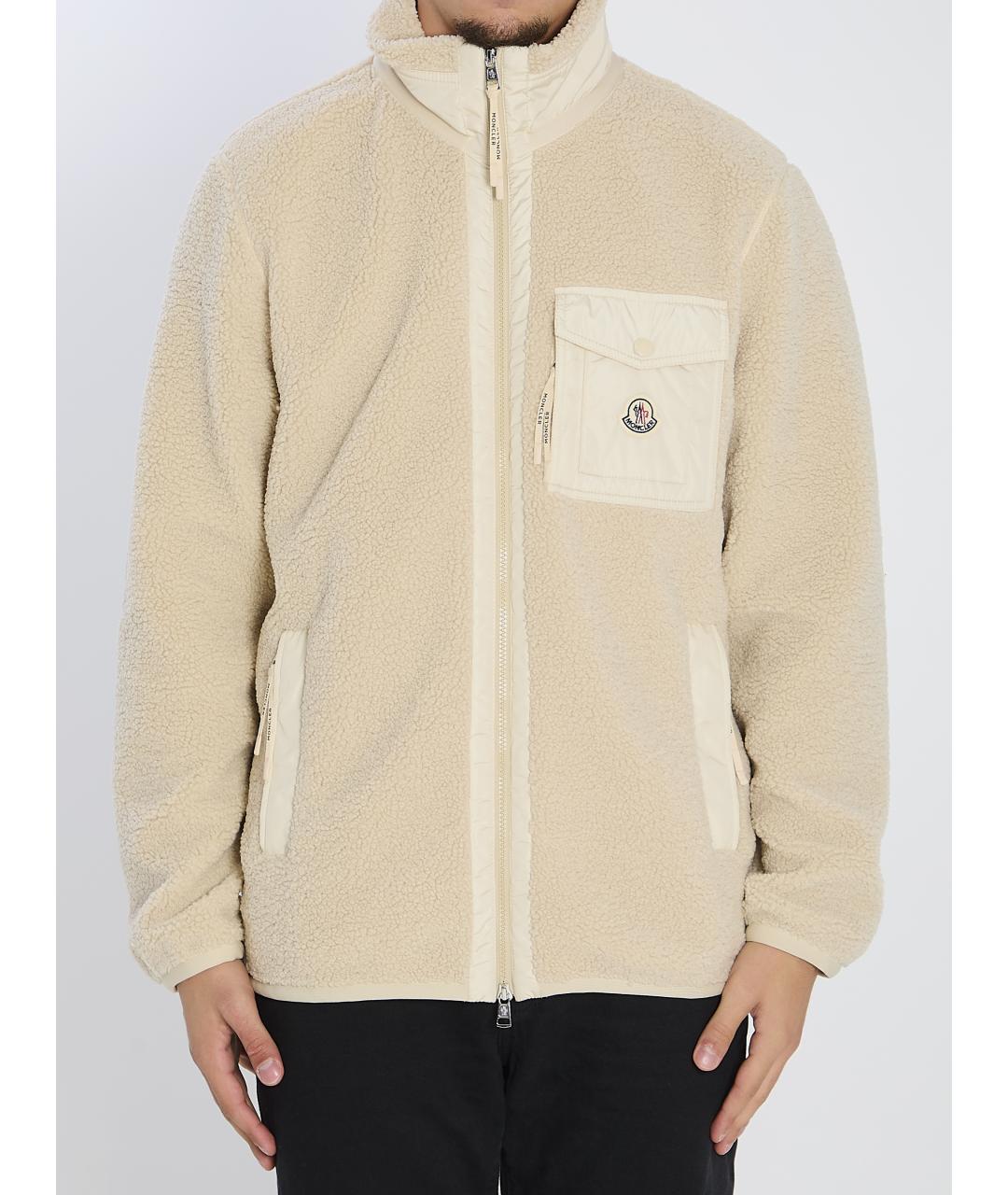 MONCLER Бежевая полиэстеровая куртка, фото 2