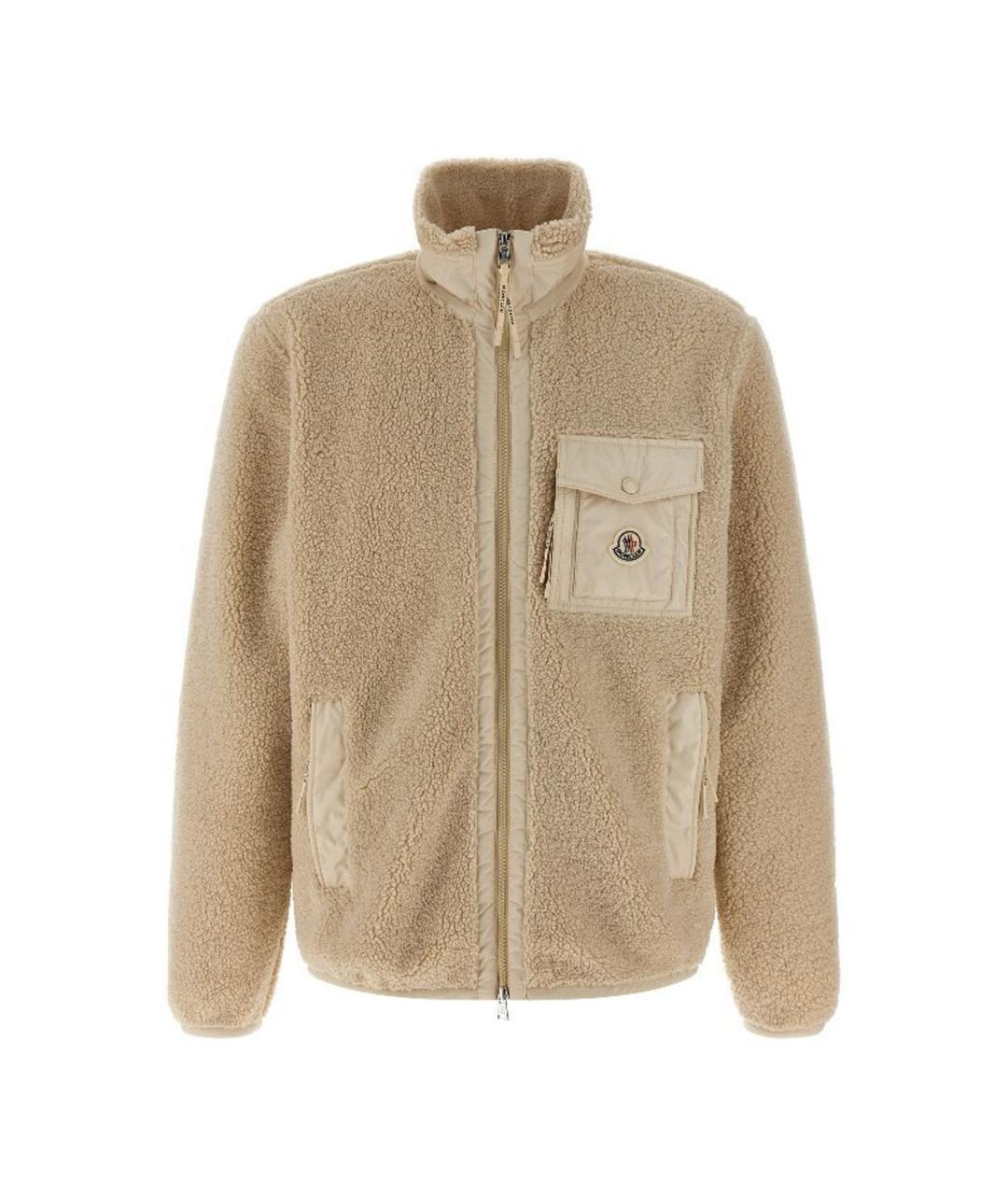 MONCLER Бежевая полиэстеровая куртка, фото 1