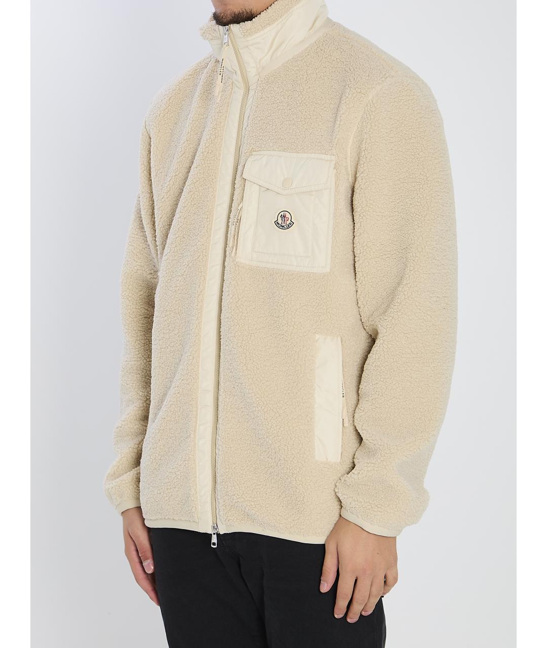 MONCLER Бежевая полиэстеровая куртка, фото 3