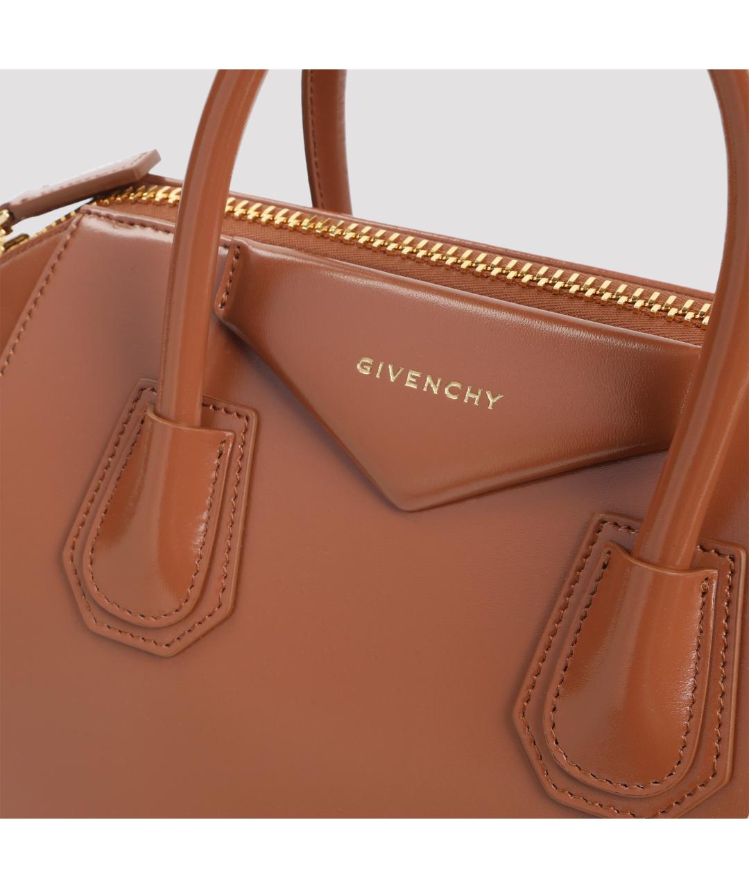 GIVENCHY Коричневая кожаная сумка с короткими ручками, фото 3