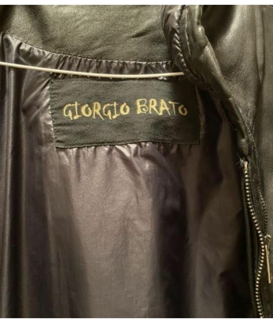GIORGIO BRATO Черная кожаная куртка, фото 3