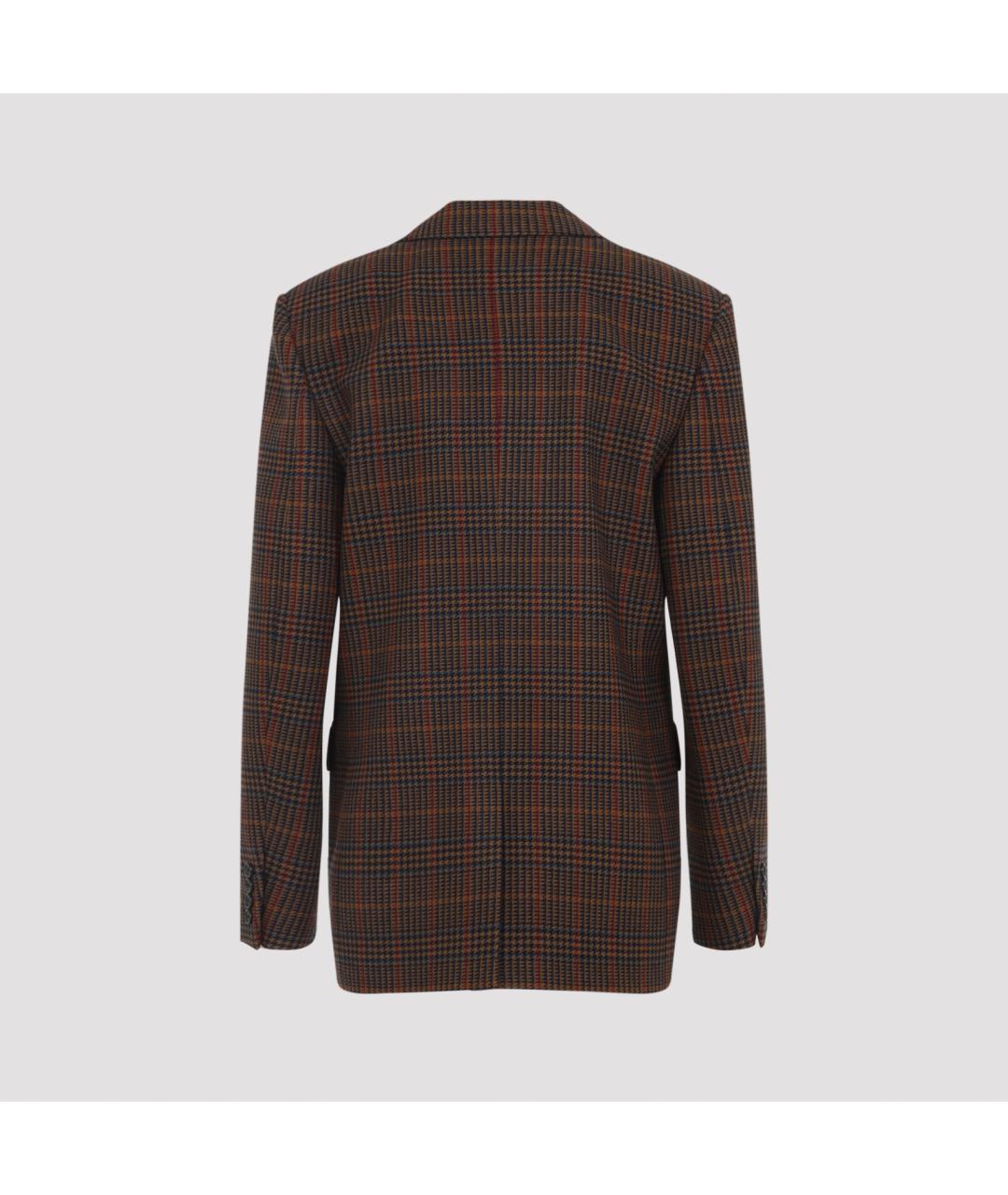 SAINT LAURENT Коричневый шерстяной жакет/пиджак, фото 3