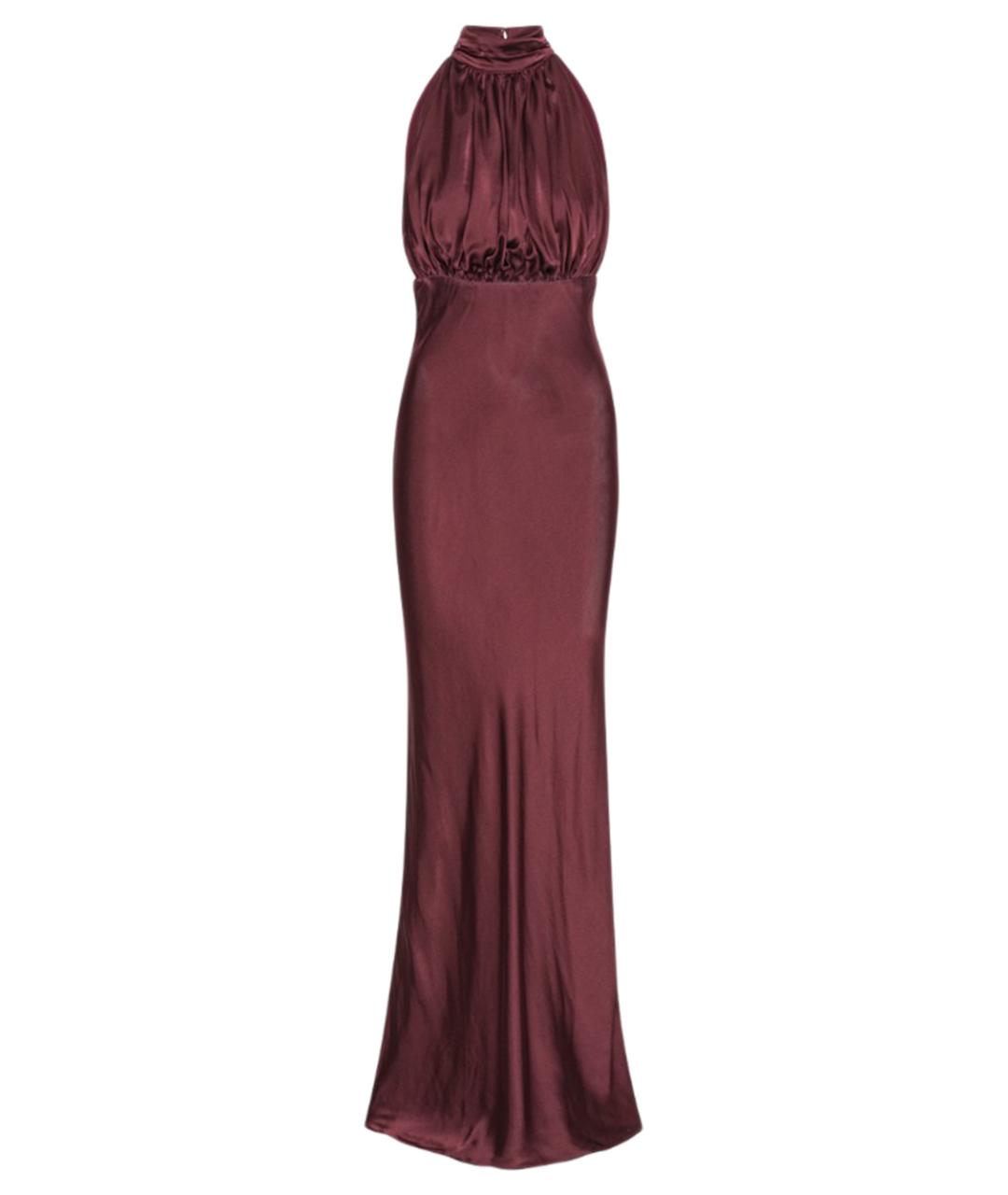 ROTATE Бордовое шелковое повседневное платье, фото 1