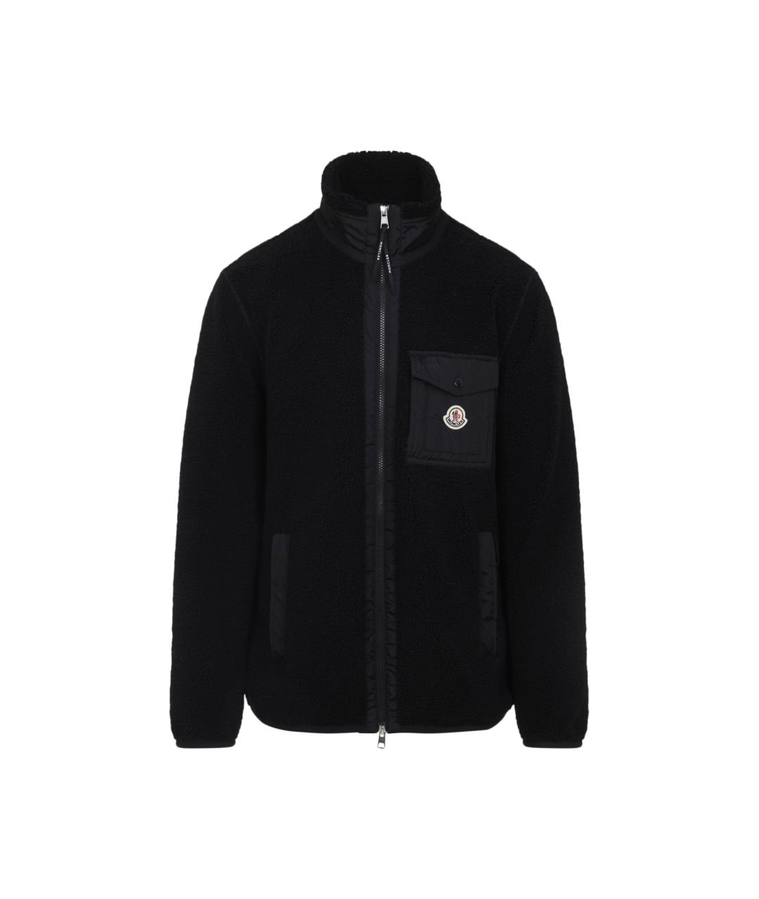 MONCLER Черная полиэстеровая куртка, фото 1