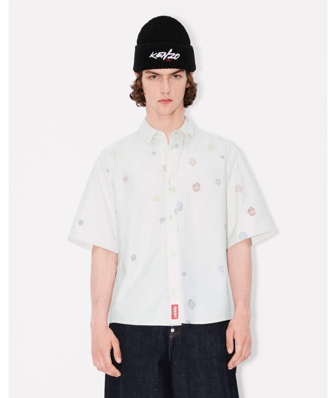 KENZO Бежевая хлопковая кэжуал рубашка, фото 3