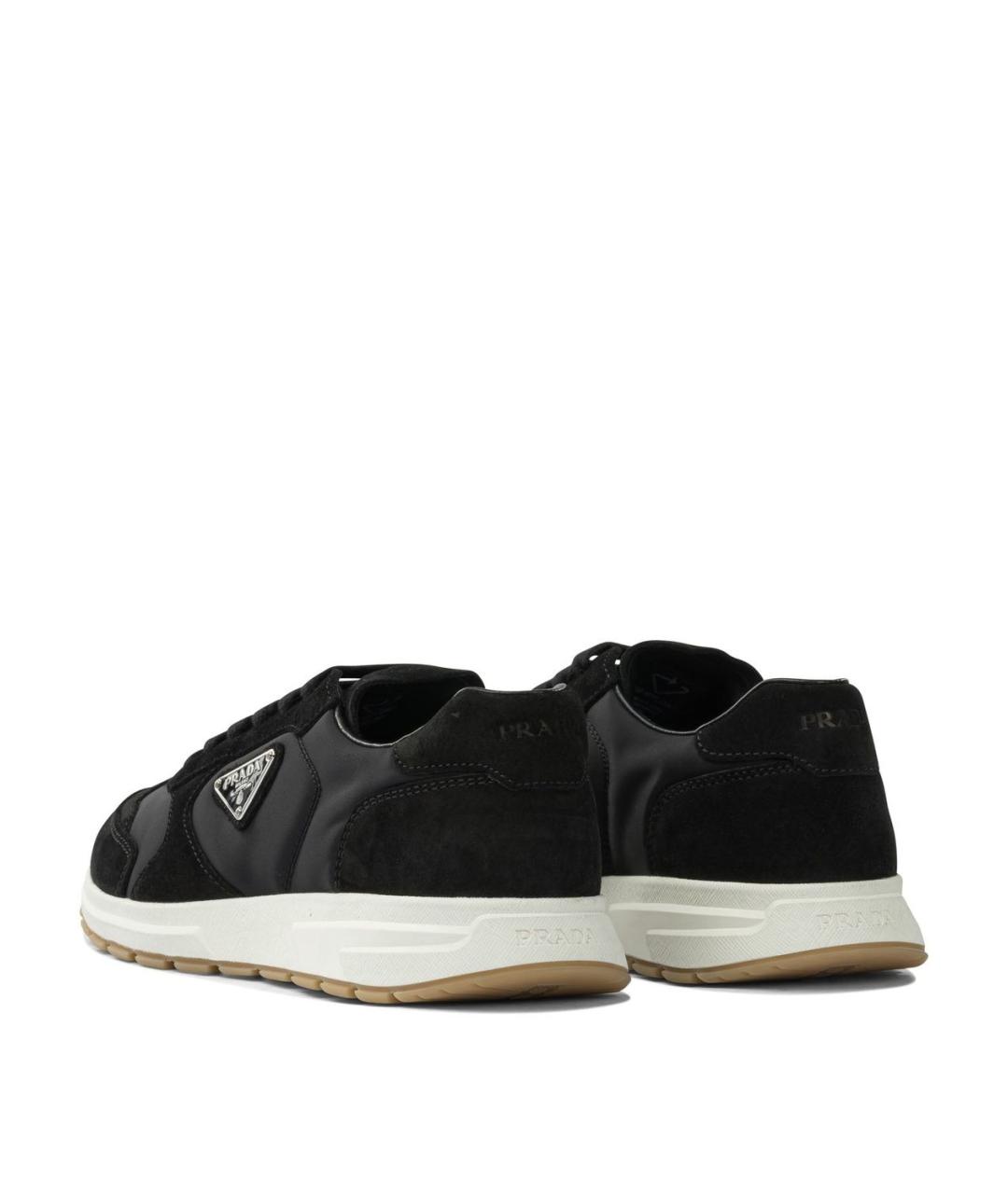 PRADA Черные синтетические низкие кроссовки / кеды, фото 4