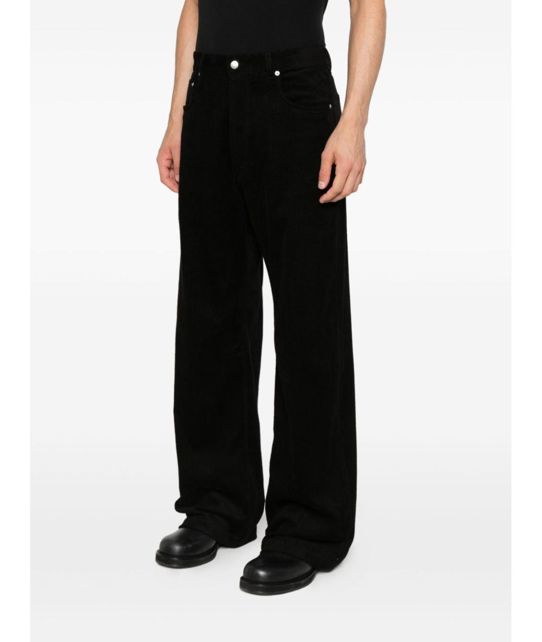 RICK OWENS Черные хлопковые повседневные брюки, фото 3