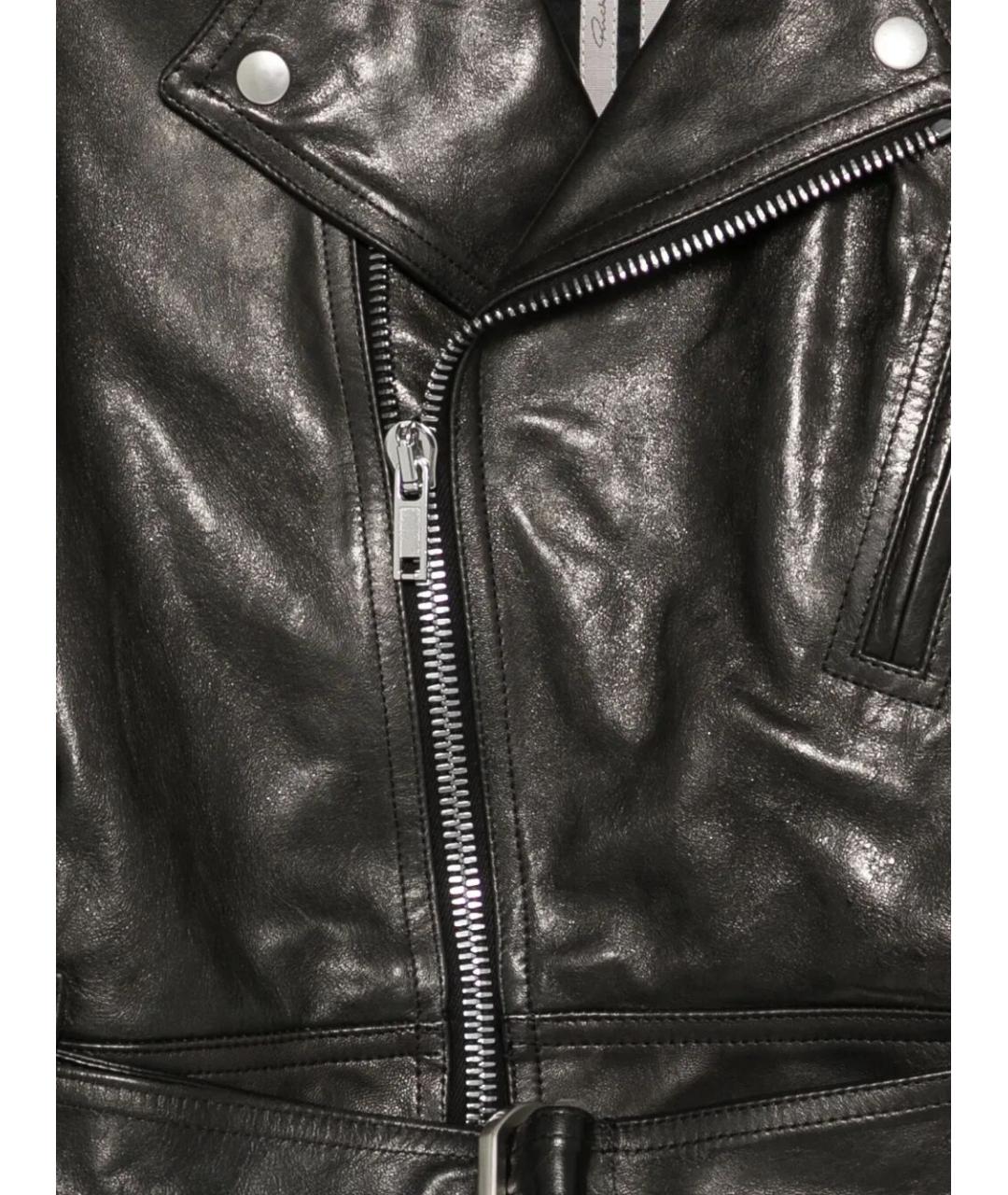 RICK OWENS Черная кожаная куртка, фото 2