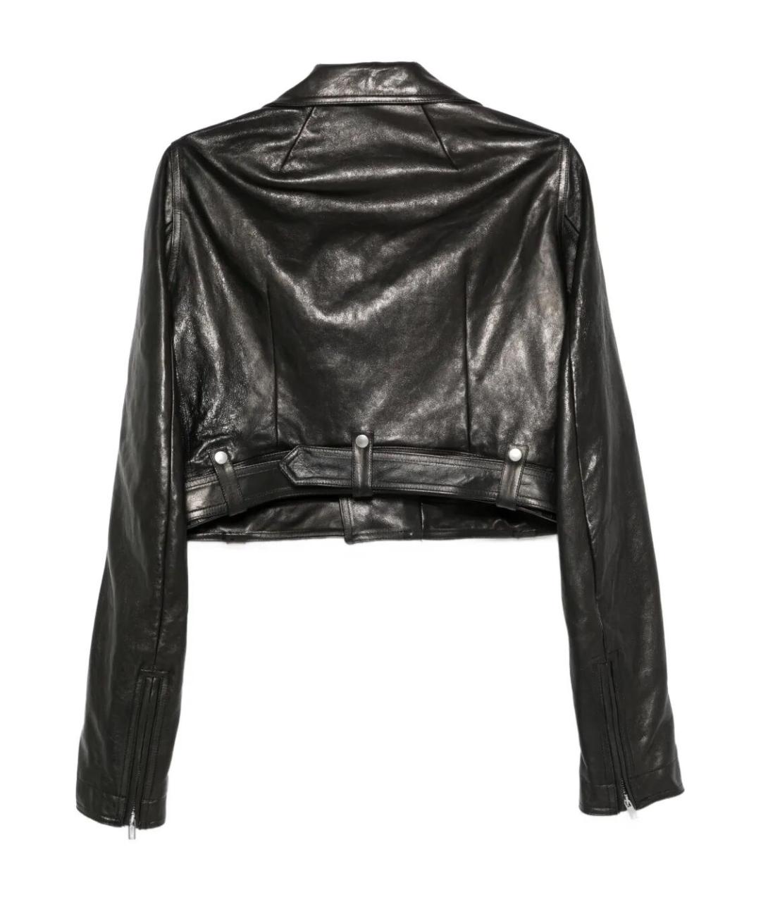 RICK OWENS Черная кожаная куртка, фото 3
