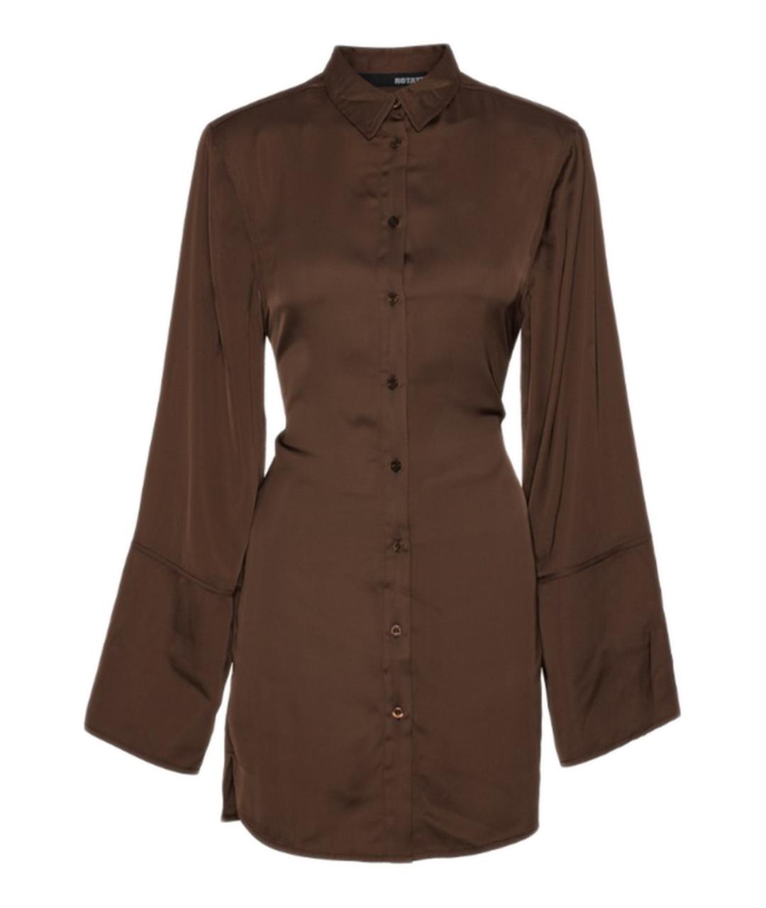 ROTATE Коричневое полиэстеровое повседневное платье, фото 1