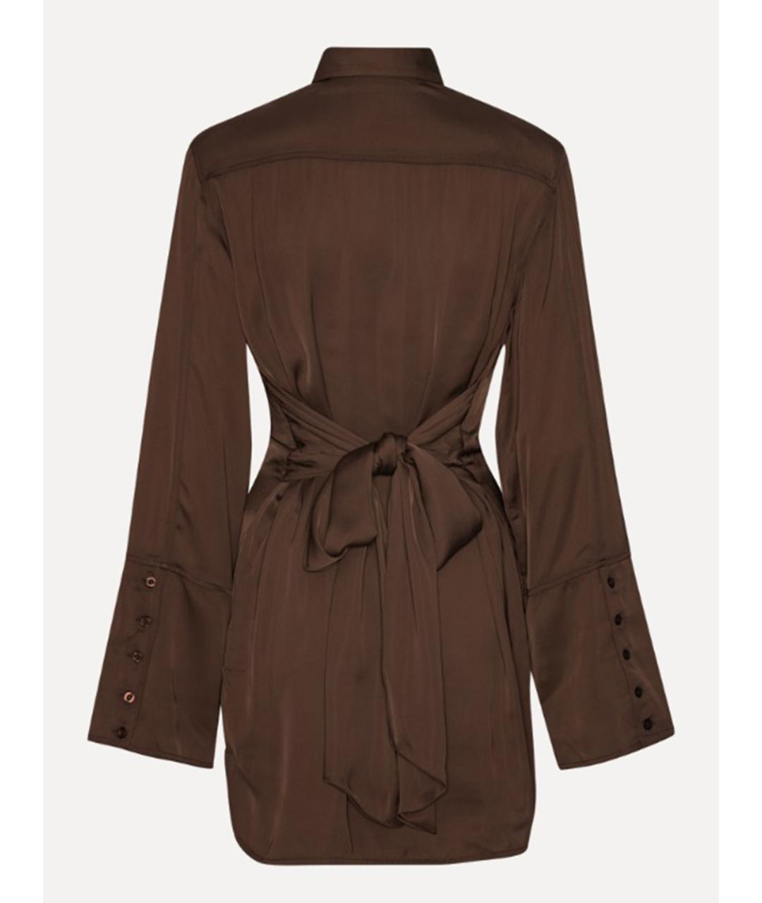 ROTATE Коричневое полиэстеровое повседневное платье, фото 5