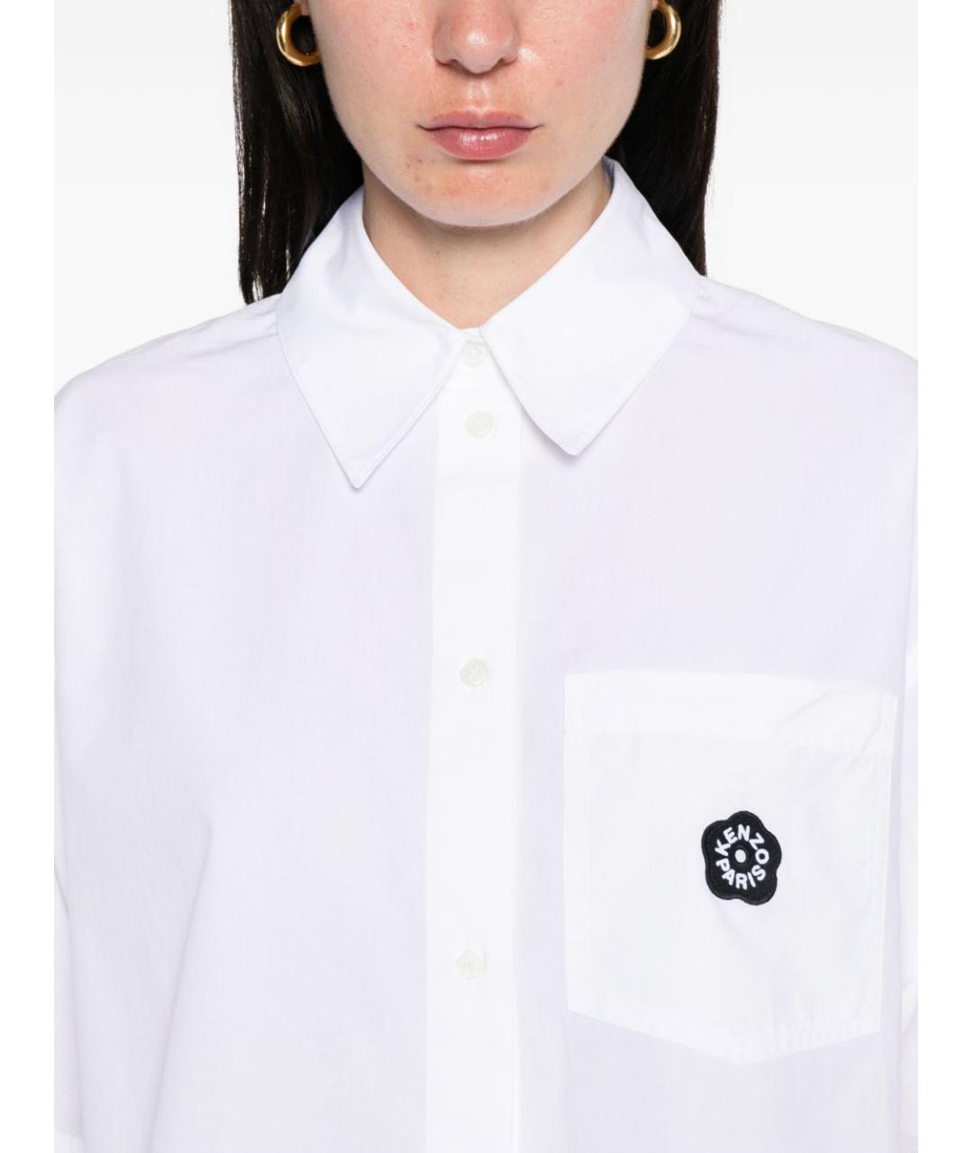 KENZO Белая хлопковая рубашка, фото 5