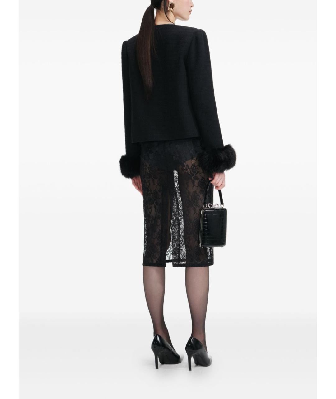 SELF-PORTRAIT Черный твидовый жакет/пиджак, фото 3