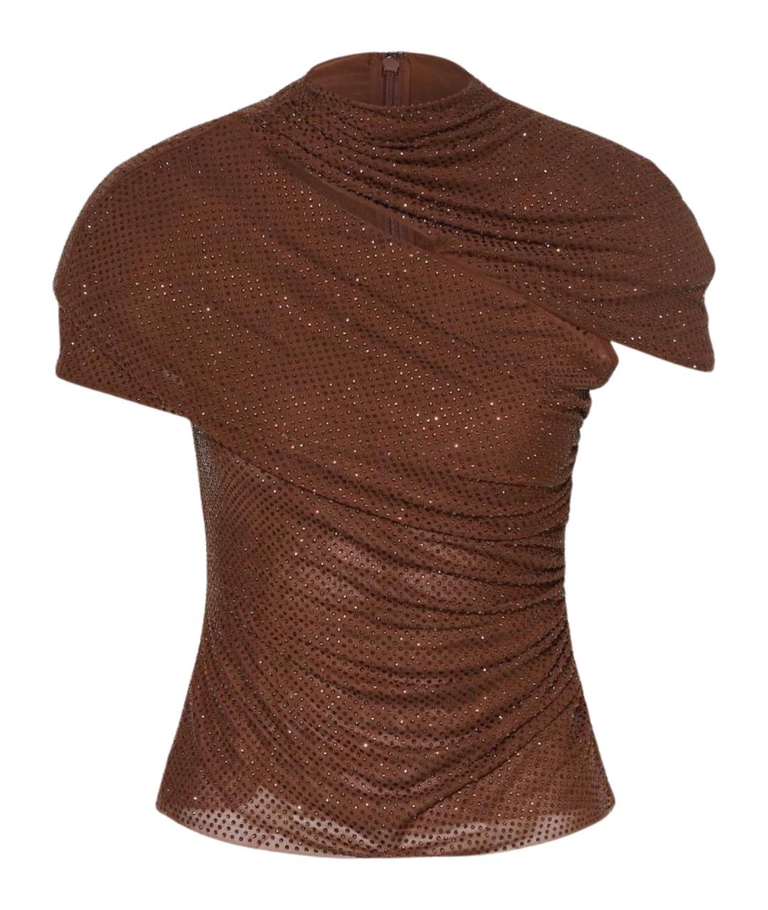 SELF-PORTRAIT Коричневая полиэстеровая блузы, фото 1