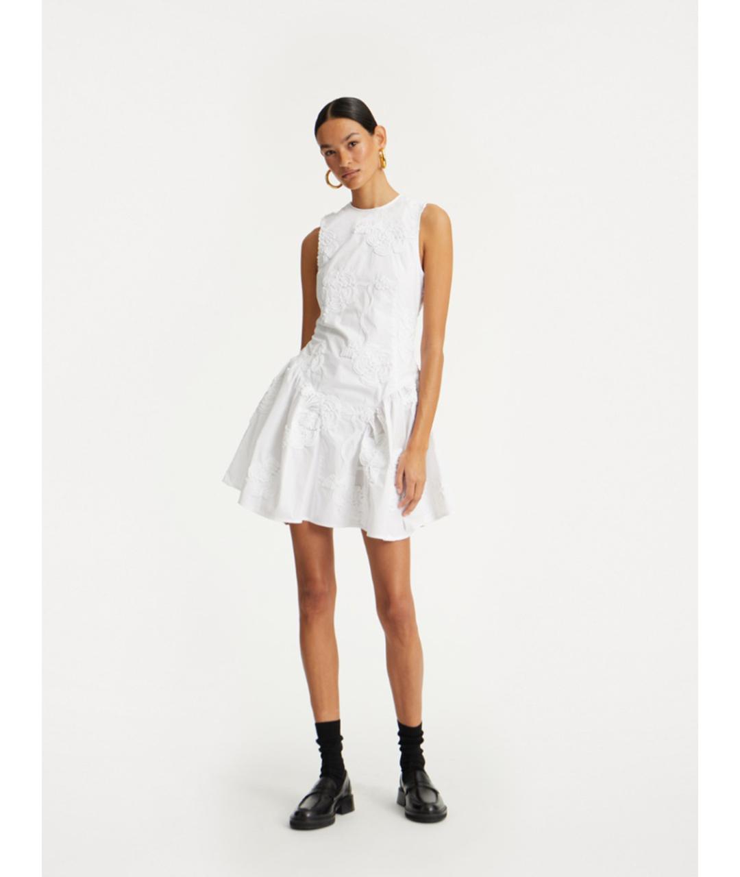 ROTATE Белое хлопковое вечернее платье, фото 2