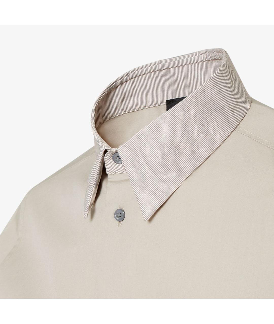 FENDI Бежевая хлопковая кэжуал рубашка, фото 3