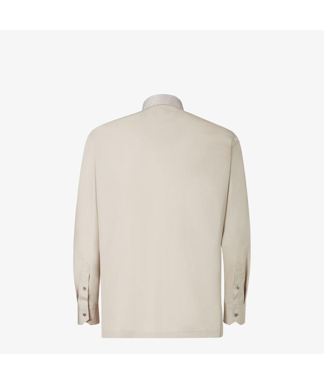 FENDI Бежевая хлопковая кэжуал рубашка, фото 2