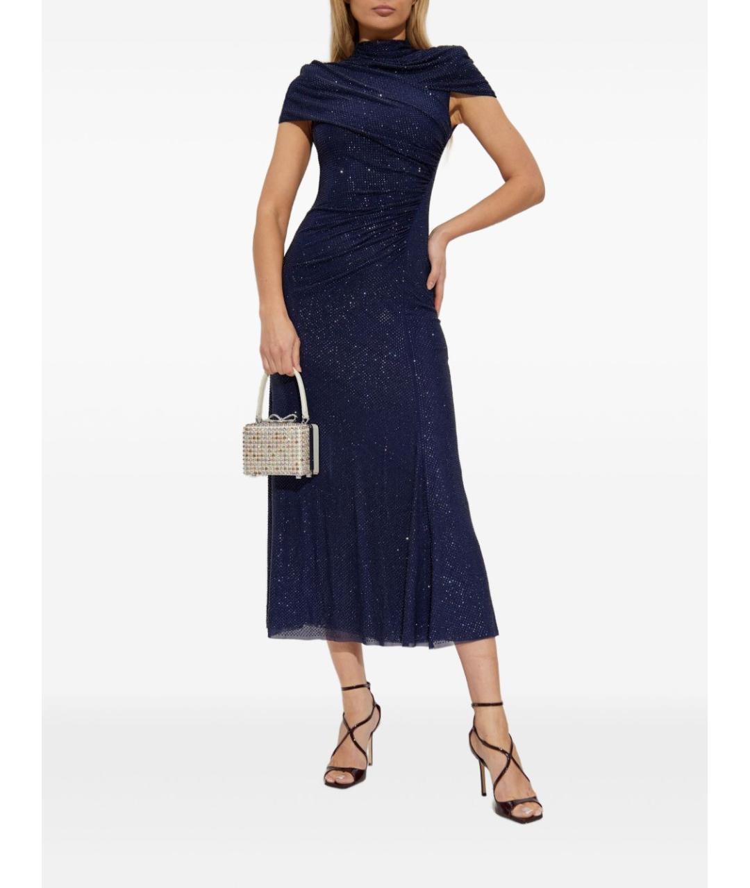 SELF-PORTRAIT Синее полиэстеровое коктейльное платье, фото 5