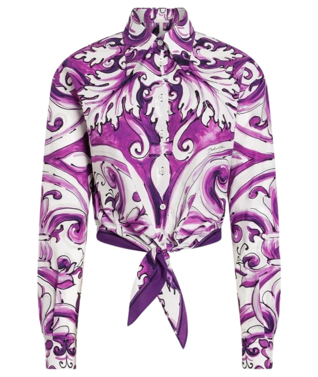 DOLCE&GABBANA Фиолетовая хлопковая рубашка, фото 1