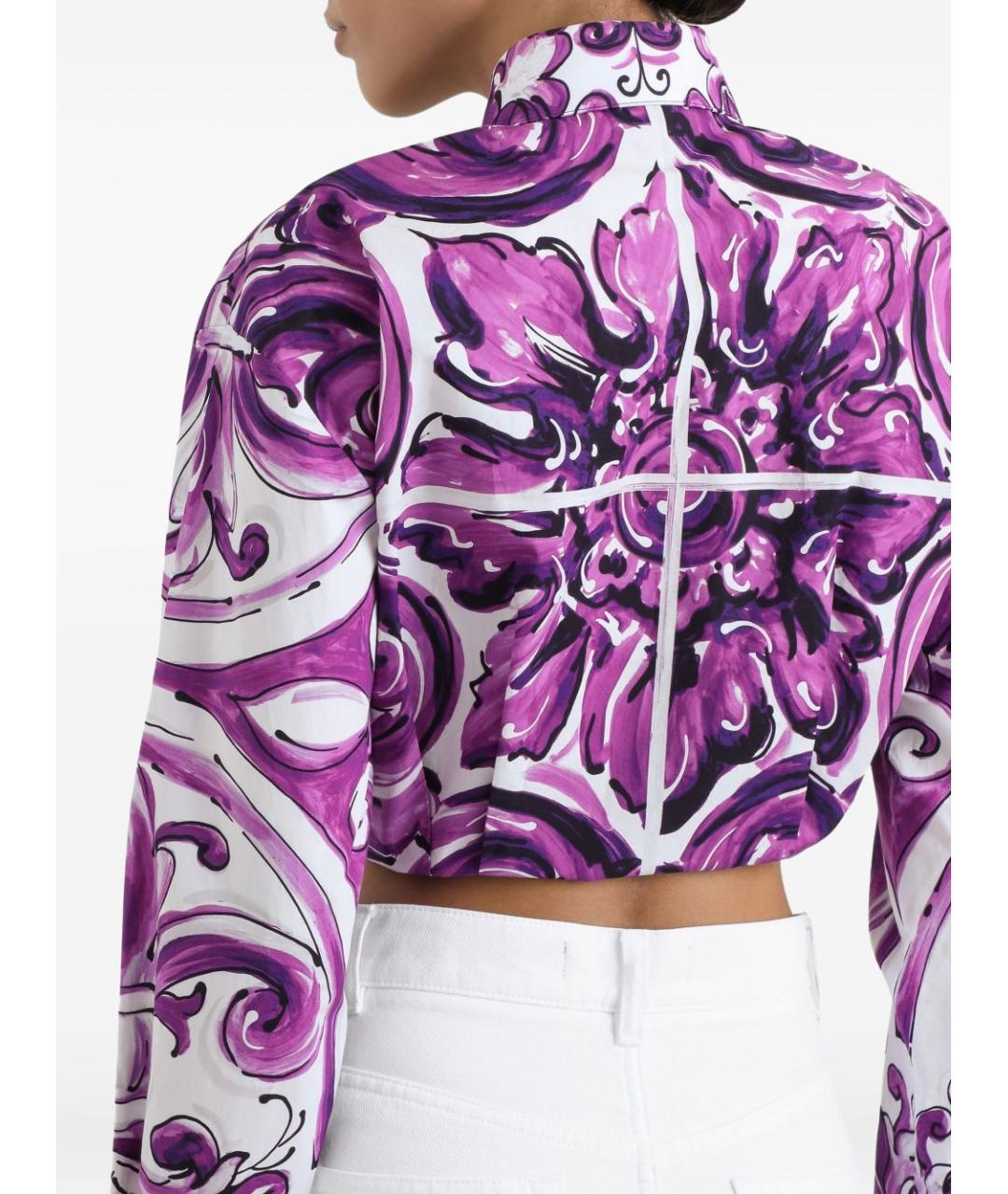 DOLCE&GABBANA Фиолетовая хлопковая рубашка, фото 6