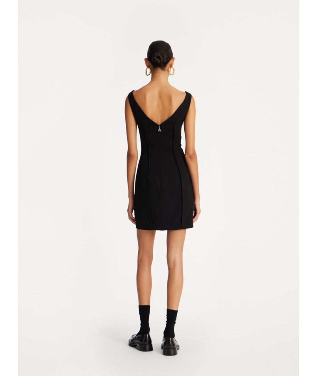 ROTATE Черное креповое повседневное платье, фото 3