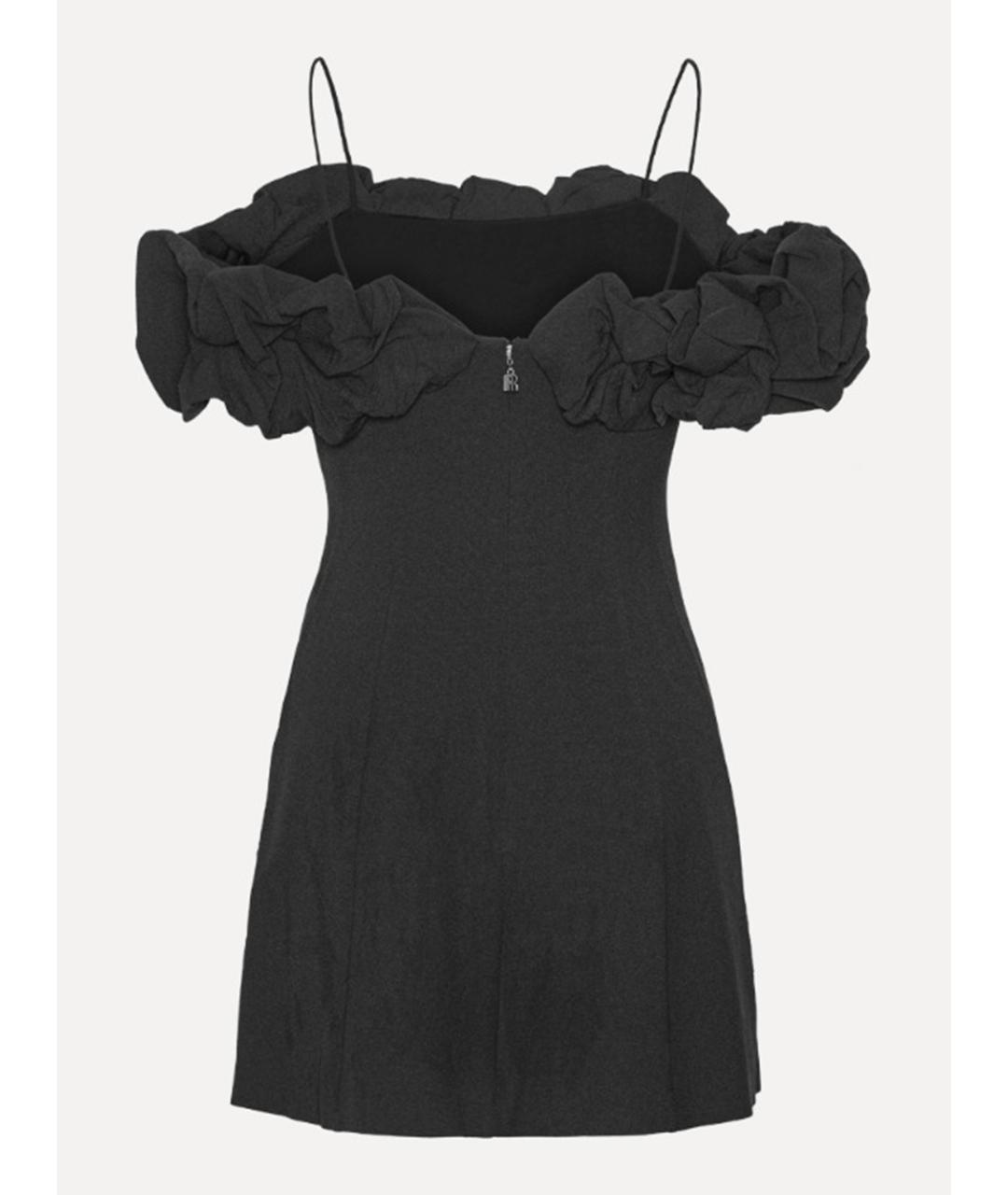 ROTATE Черное креповое повседневное платье, фото 5