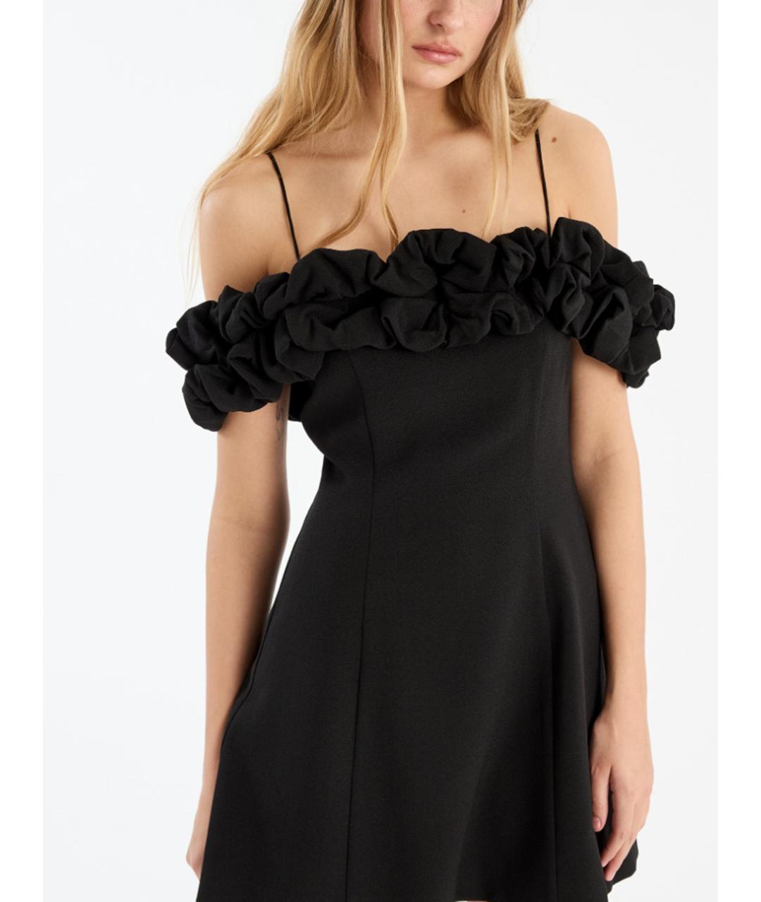 ROTATE Черное креповое повседневное платье, фото 4