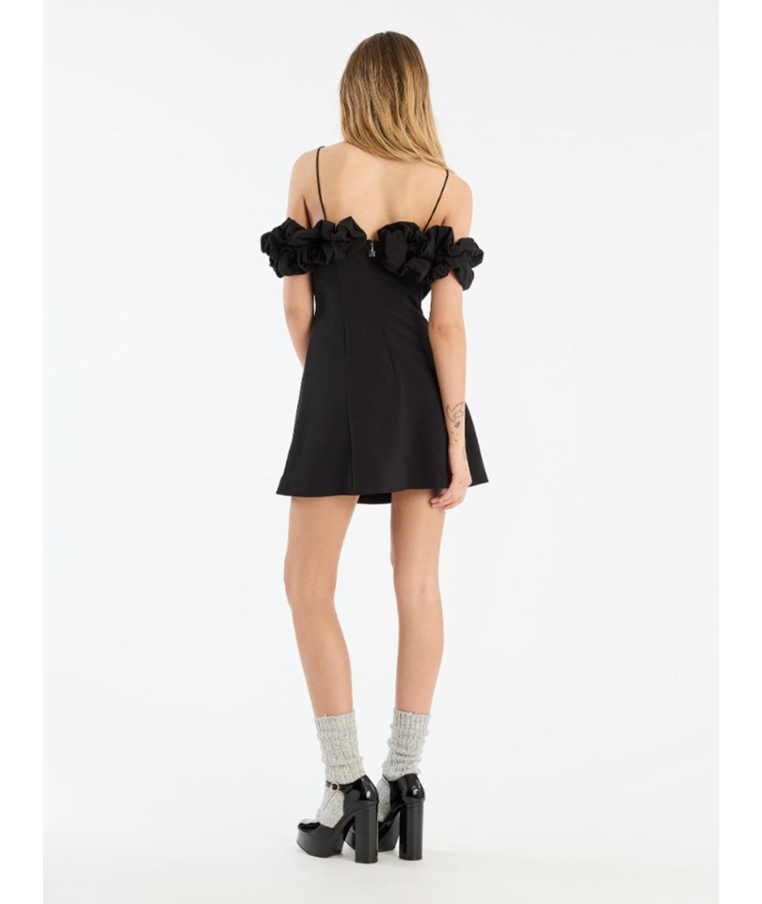 ROTATE Черное креповое повседневное платье, фото 3