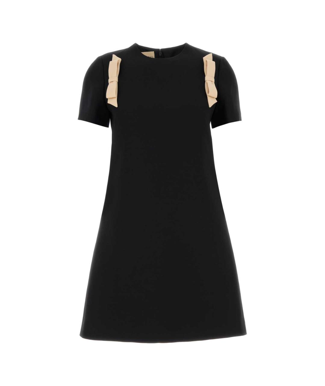 VALENTINO Черное шерстяное повседневное платье, фото 1