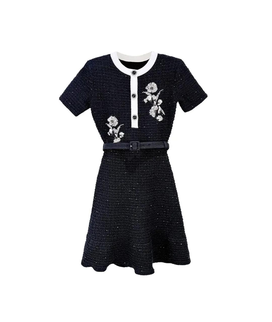 SELF-PORTRAIT Черное полиэстеровое повседневное платье, фото 1