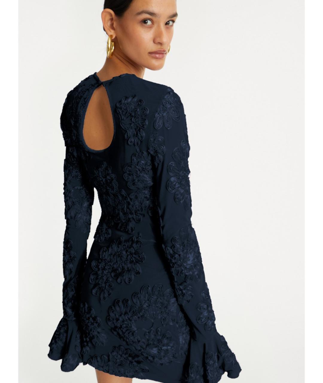 ROTATE Синее полиэстеровое коктейльное платье, фото 4