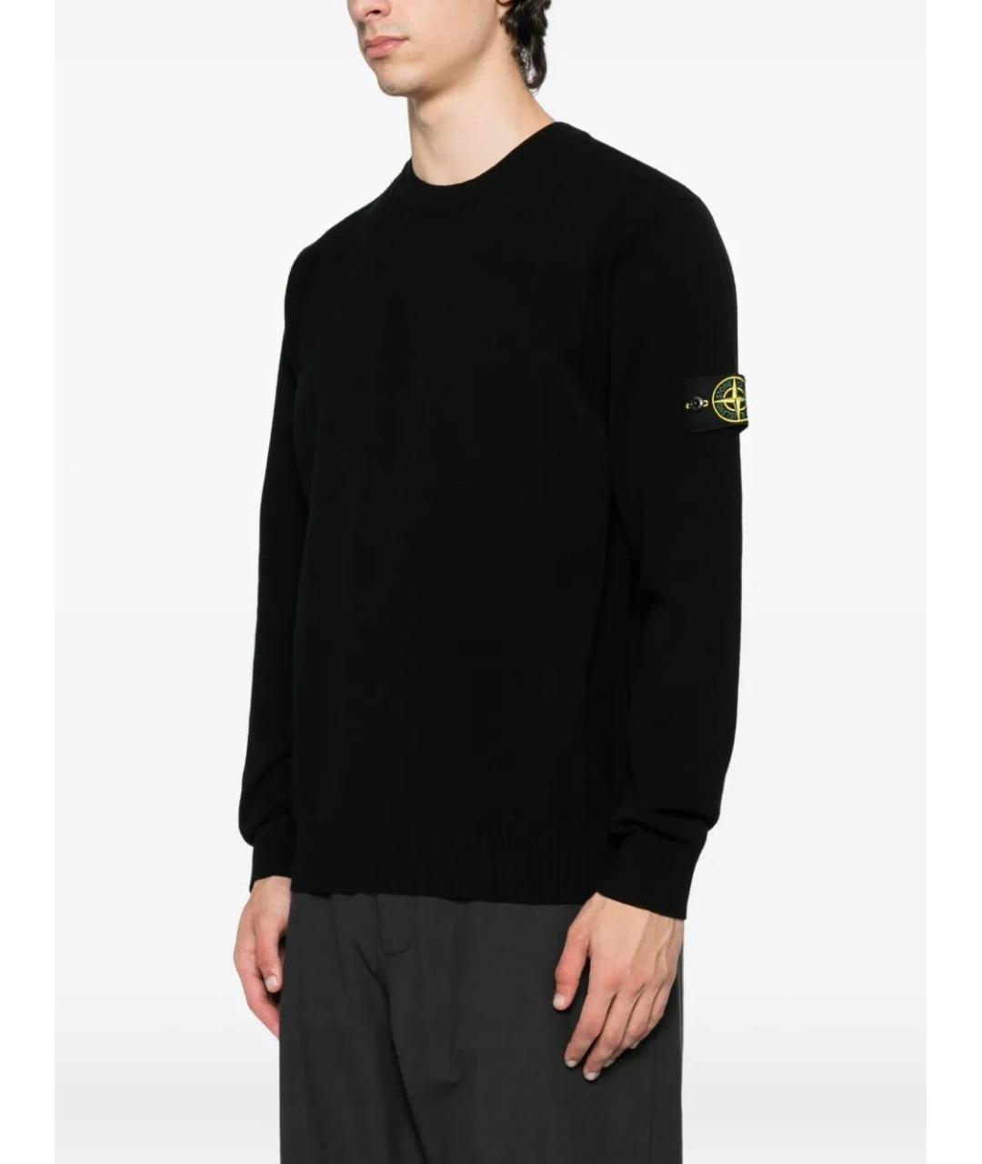 STONE ISLAND Черный шерстяной джемпер / свитер, фото 2