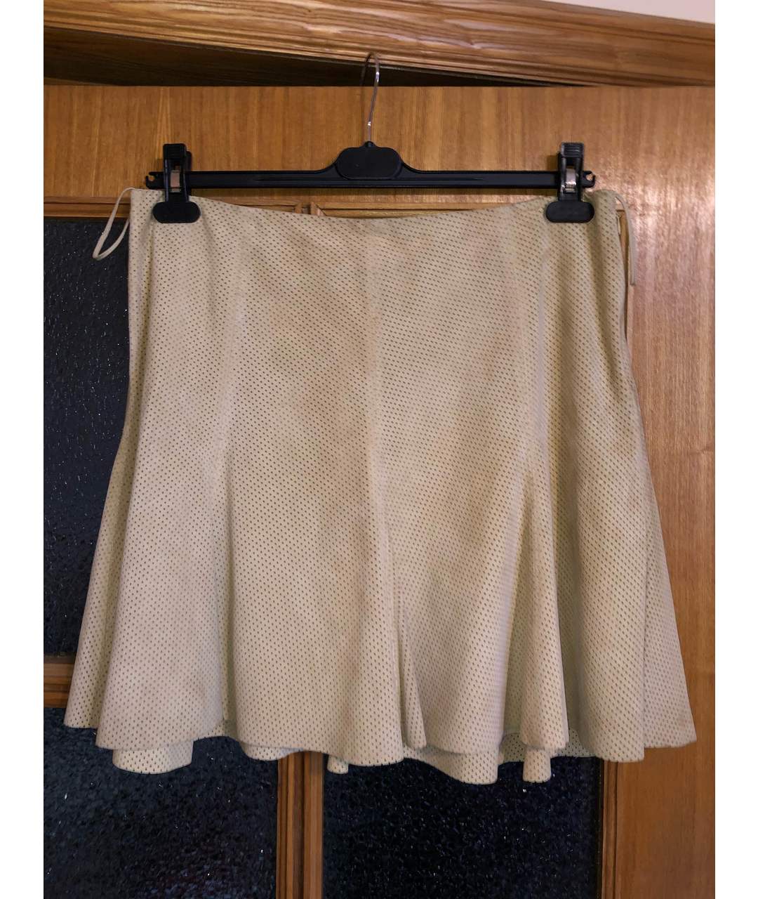 RALPH LAUREN Бежевая замшевая юбка мини, фото 5