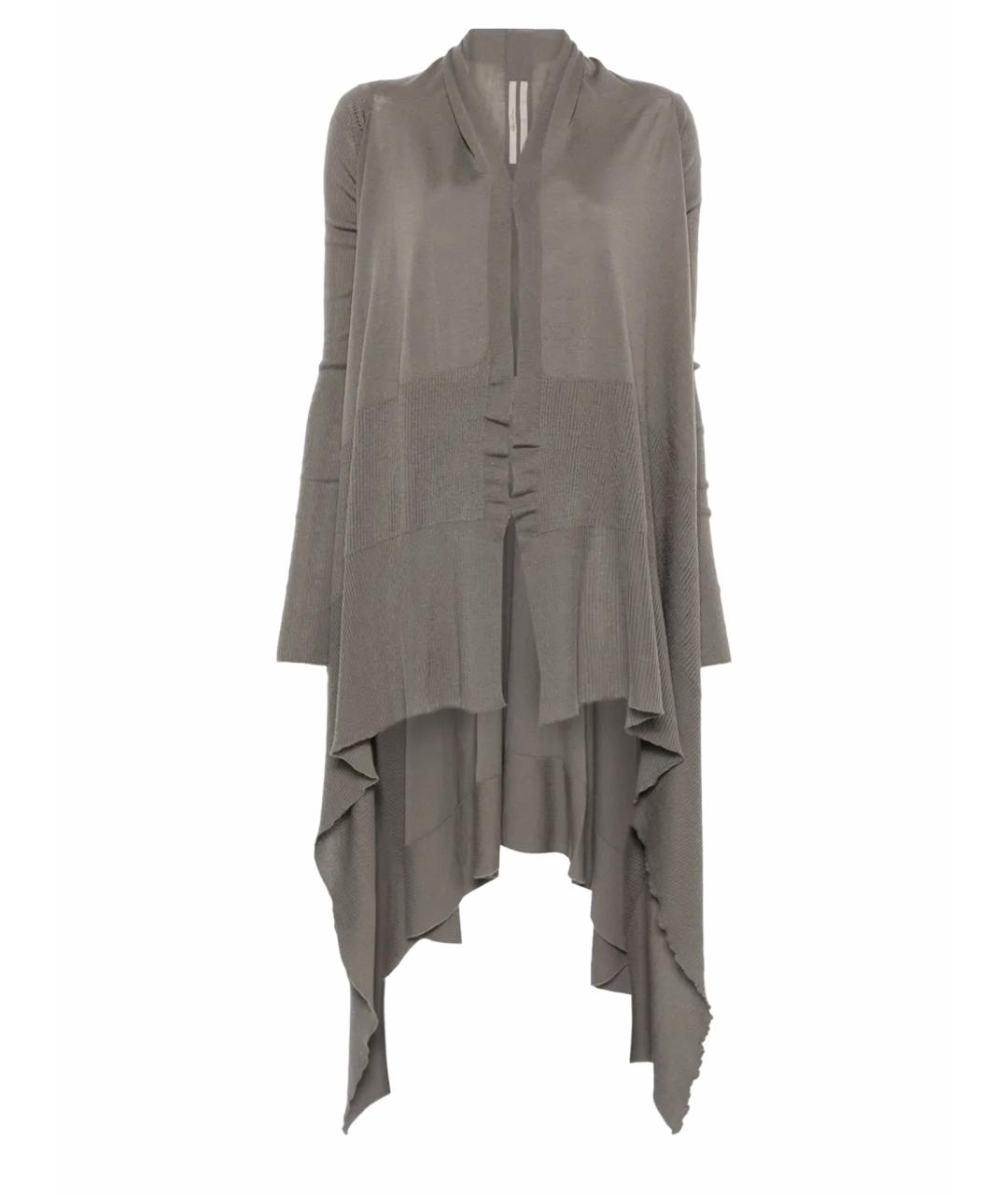 RICK OWENS Серый шерстяной кардиган, фото 1