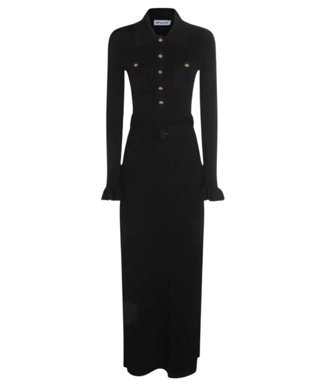 SELF-PORTRAIT Черное вискозное повседневное платье, фото 1