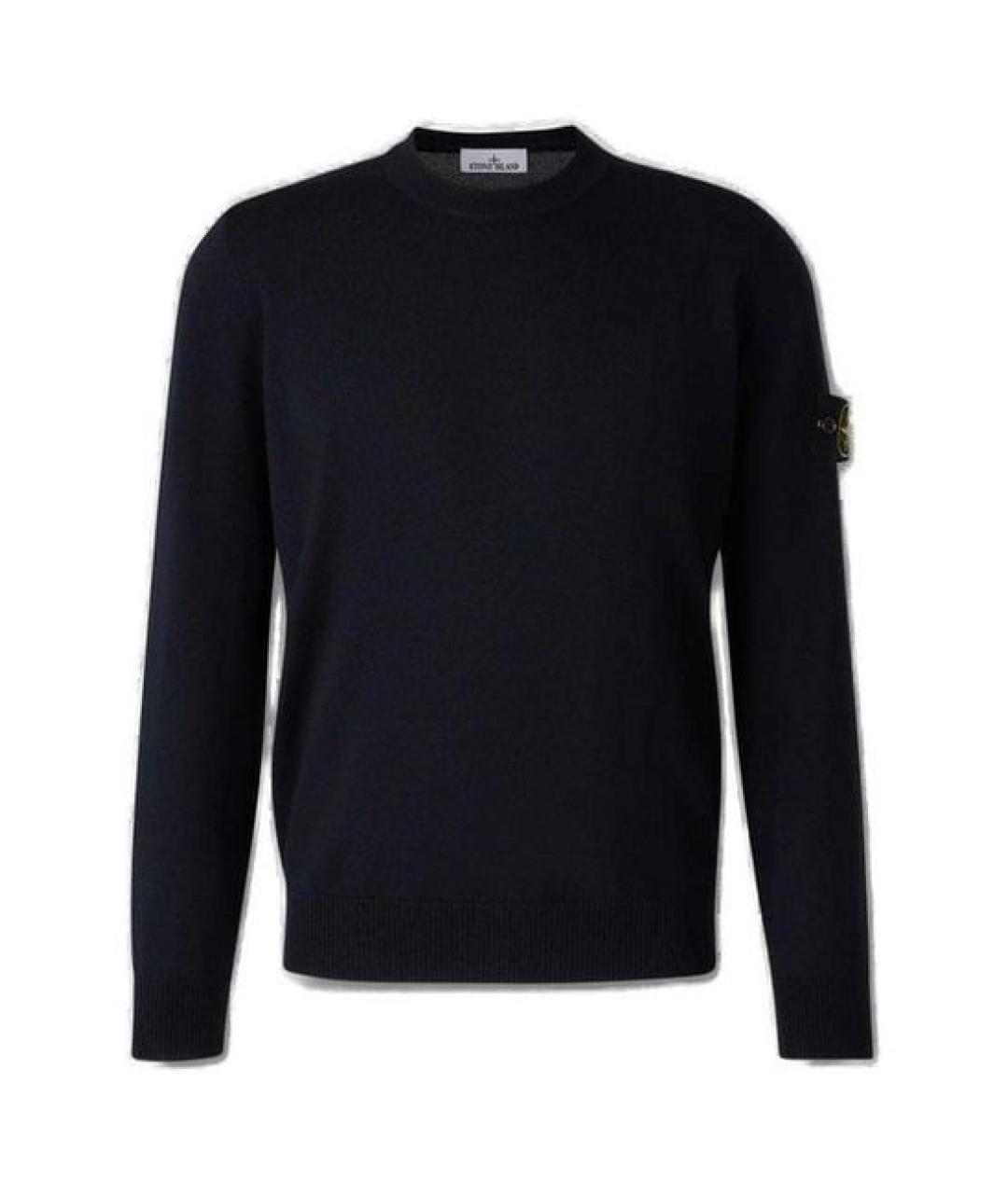 STONE ISLAND Темно-синий шерстяной джемпер / свитер, фото 1