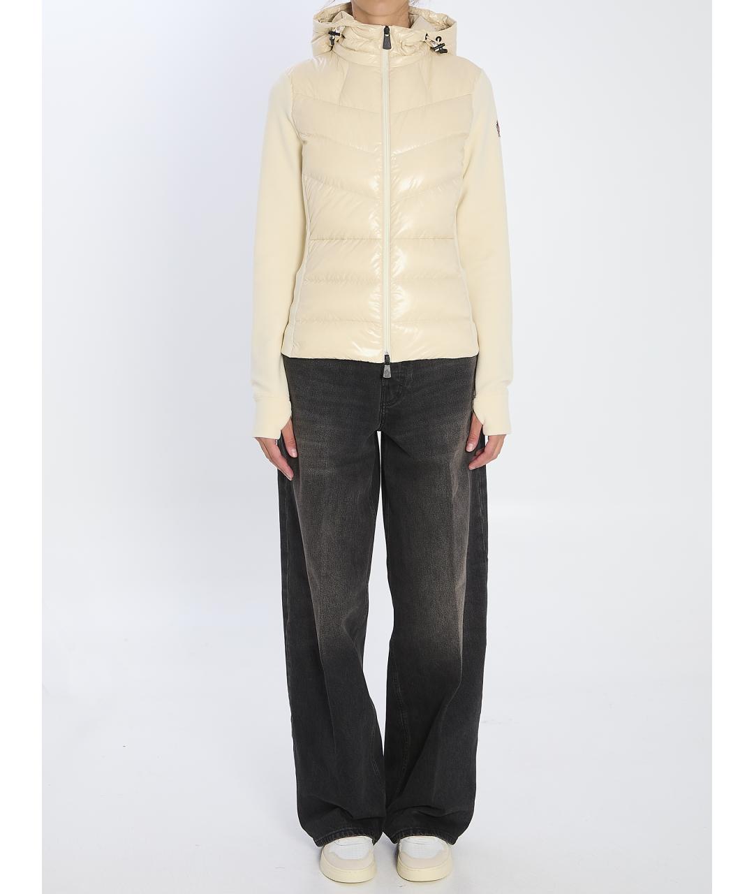 MONCLER Белая полиэстеровая куртка, фото 6