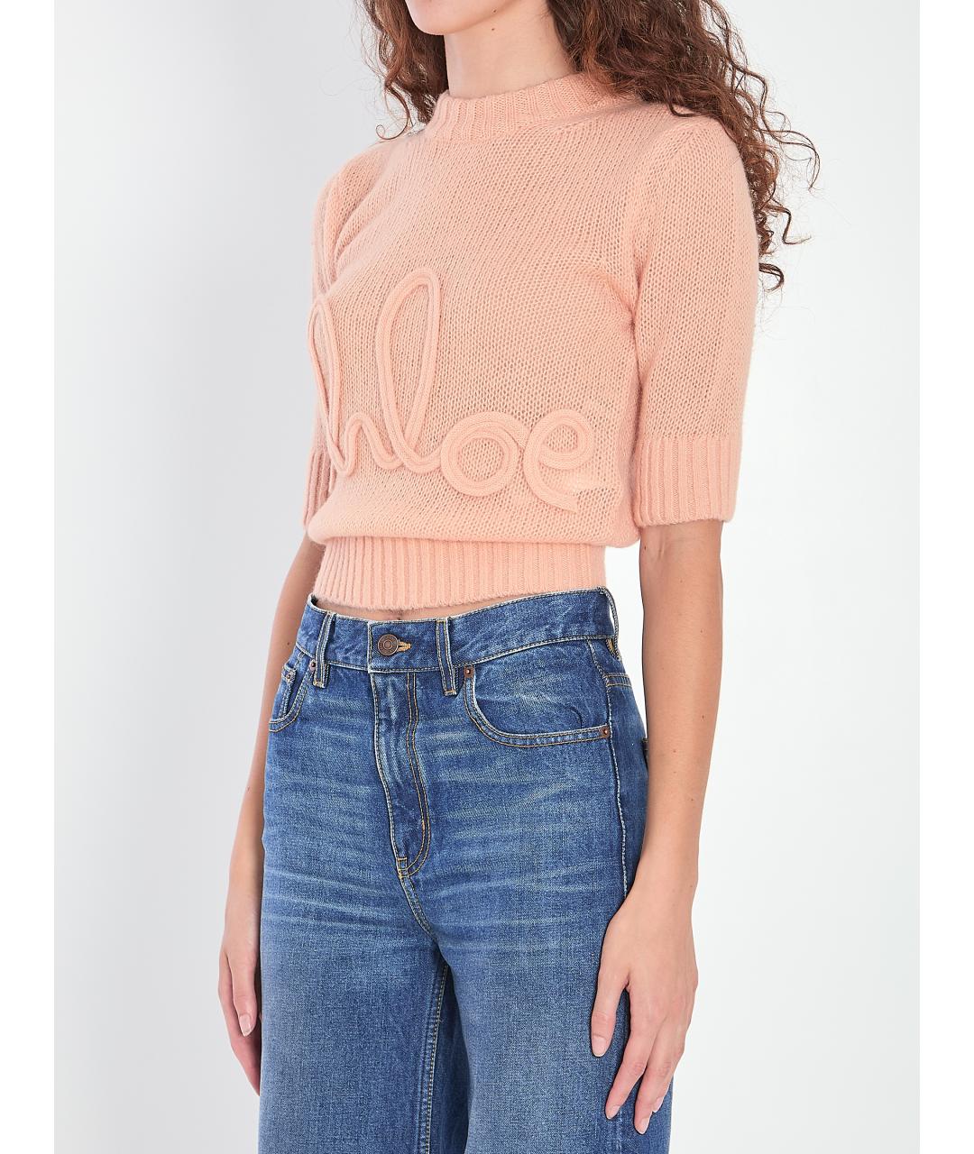 CHLOE Розовый шерстяной джемпер / свитер, фото 3