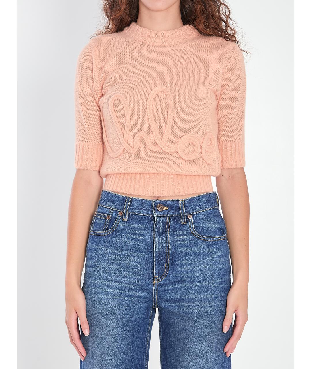 CHLOE Розовый шерстяной джемпер / свитер, фото 2