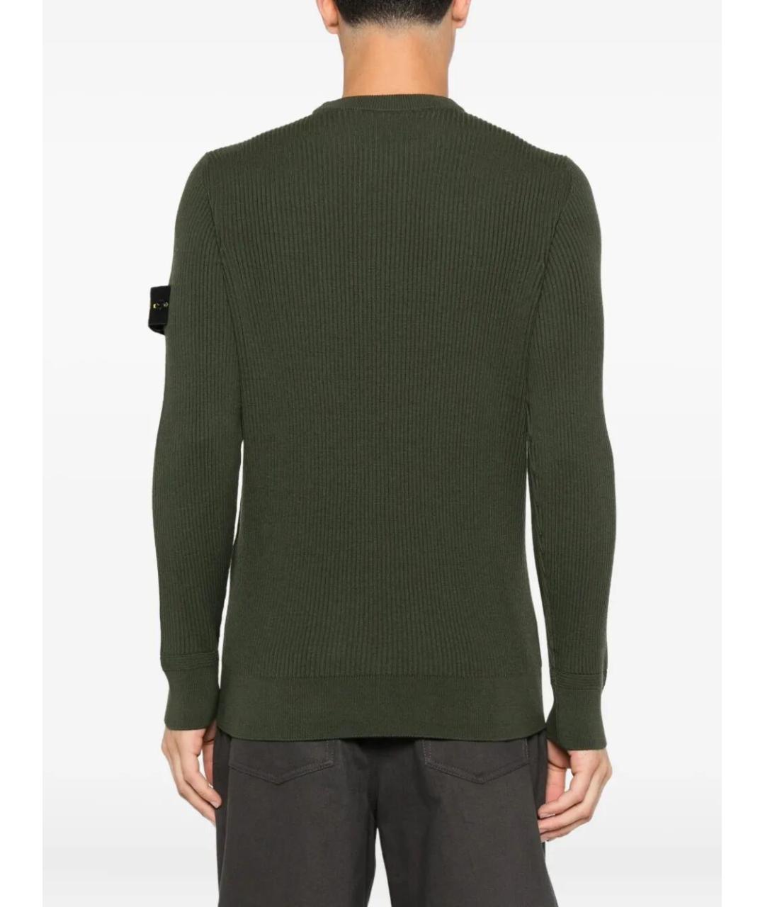 STONE ISLAND Зеленый шерстяной джемпер / свитер, фото 4