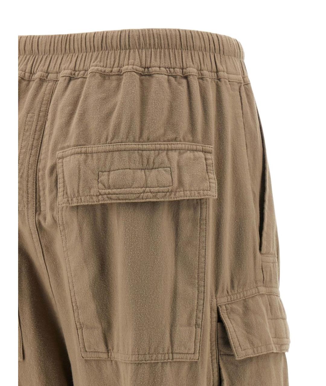 RICK OWENS DRKSHDW Бежевые хлопковые прямые брюки, фото 4