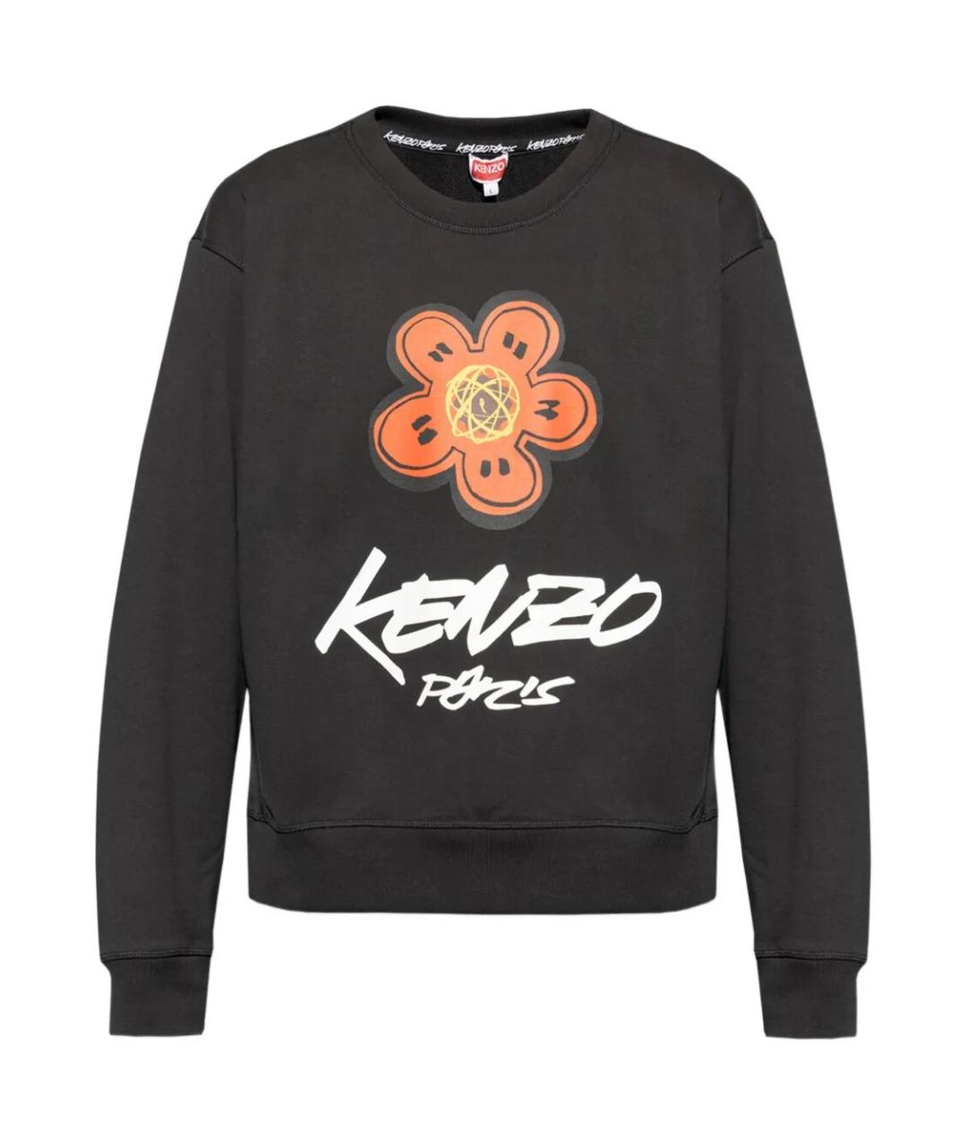KENZO Черный хлопковый джемпер / свитер, фото 1