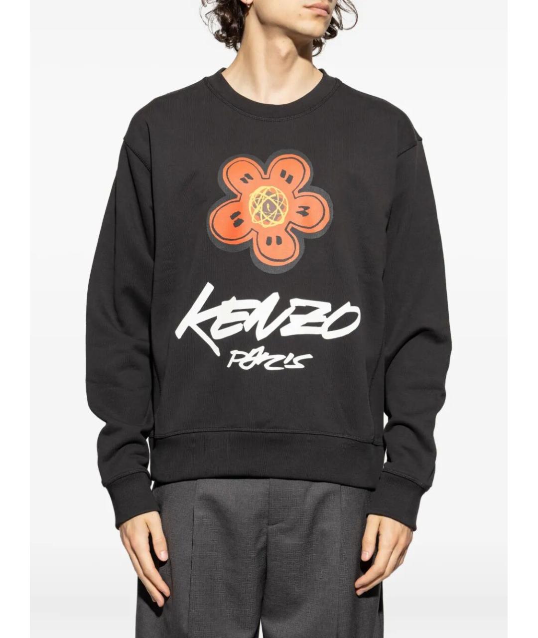 KENZO Черный хлопковый джемпер / свитер, фото 2