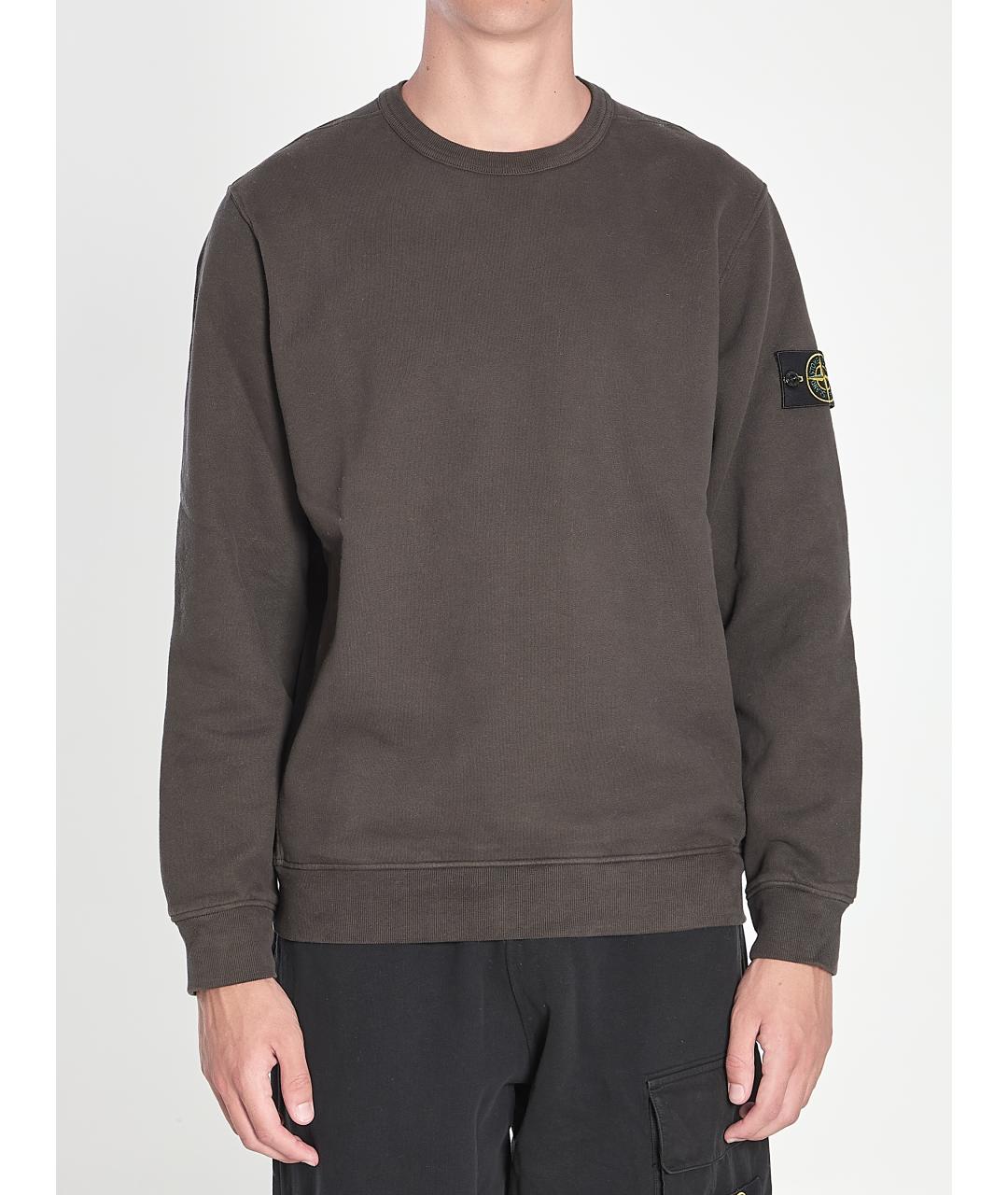 STONE ISLAND Серый хлопковый джемпер / свитер, фото 2